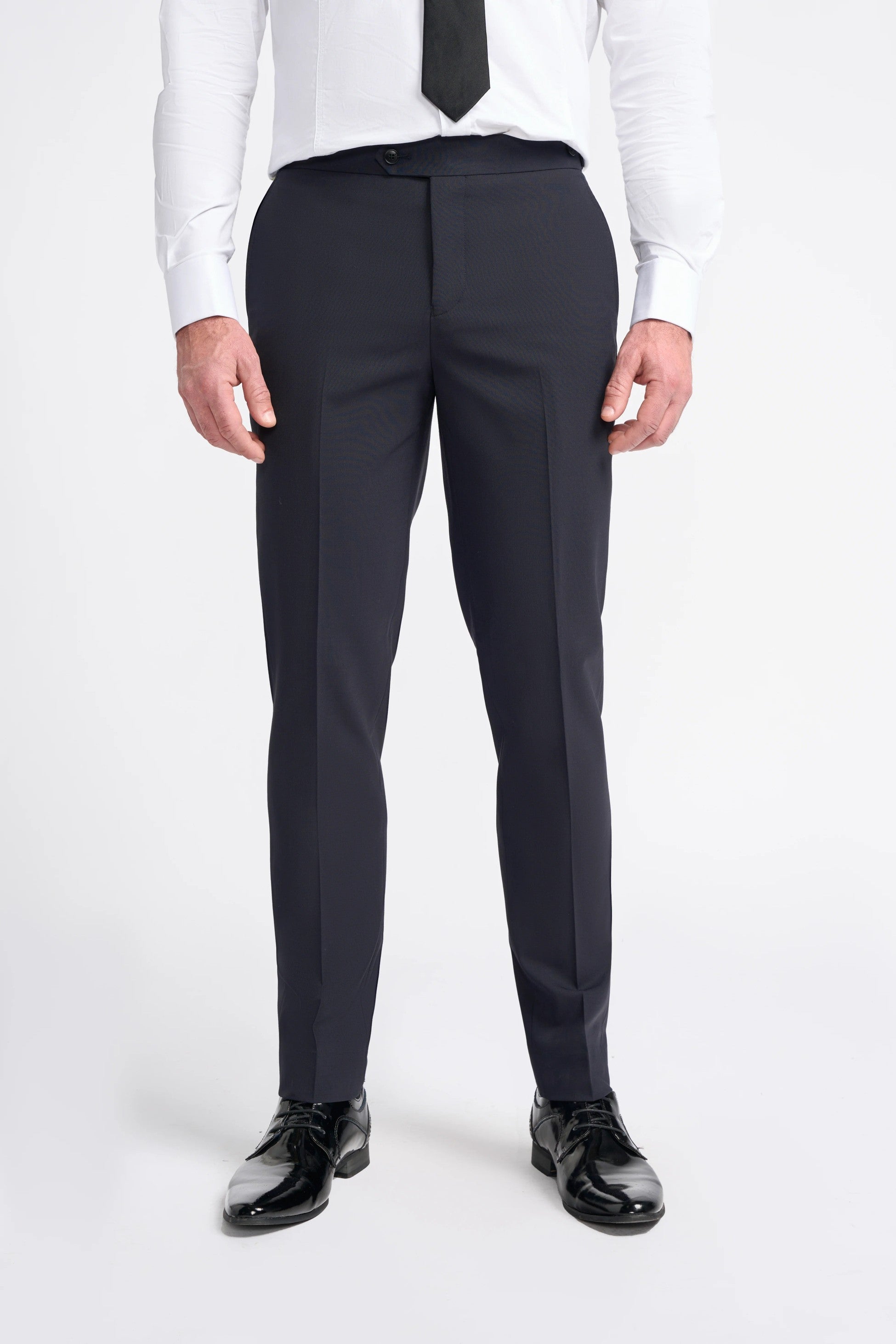 ASPEN D/B Navy Blue Men's Satin Lapel Double-Breasted Suit