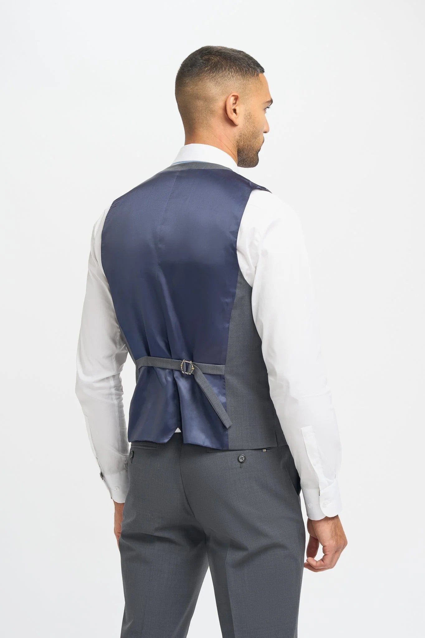BOND Charcoal Grey Men's Wool Blend Slim Fit Suit