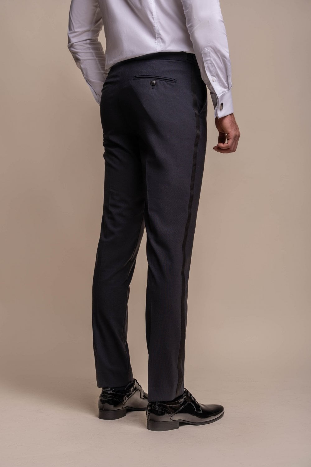 ASPEN Midnight Navy Men's Slim Fit Wool Blend Tuxedo Dinner Suit