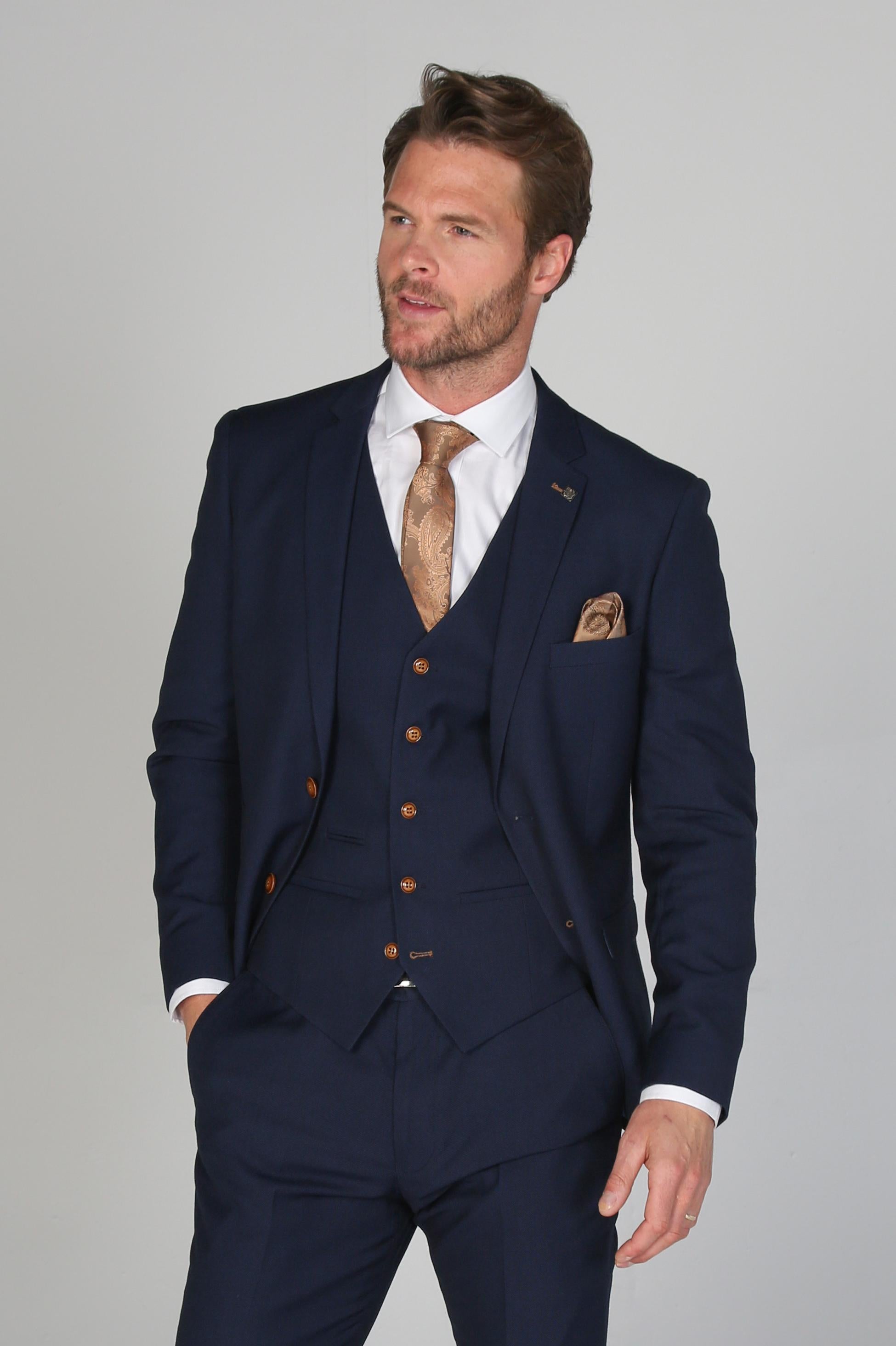 Tailored Navy Suit for Men – Navy Blue