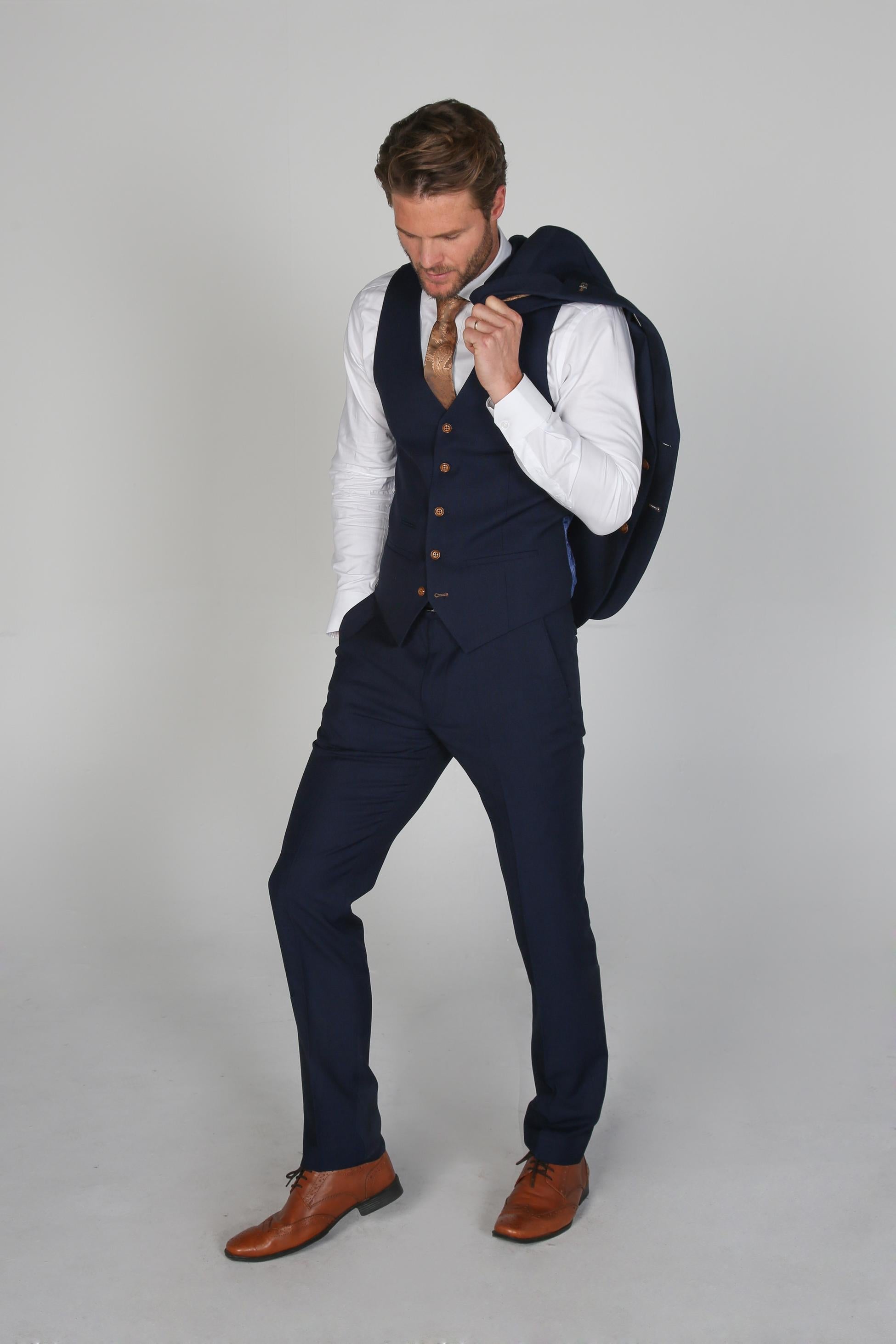 Tailored Navy Suit for Men – Navy Blue