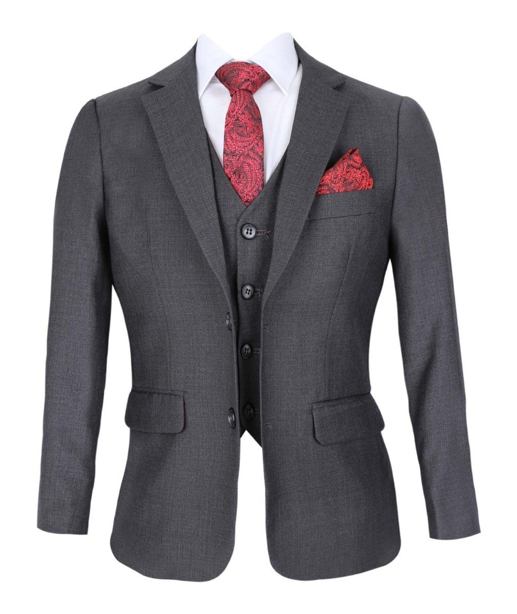 Tailored Grey Suit for Boys – Charcoal Grey