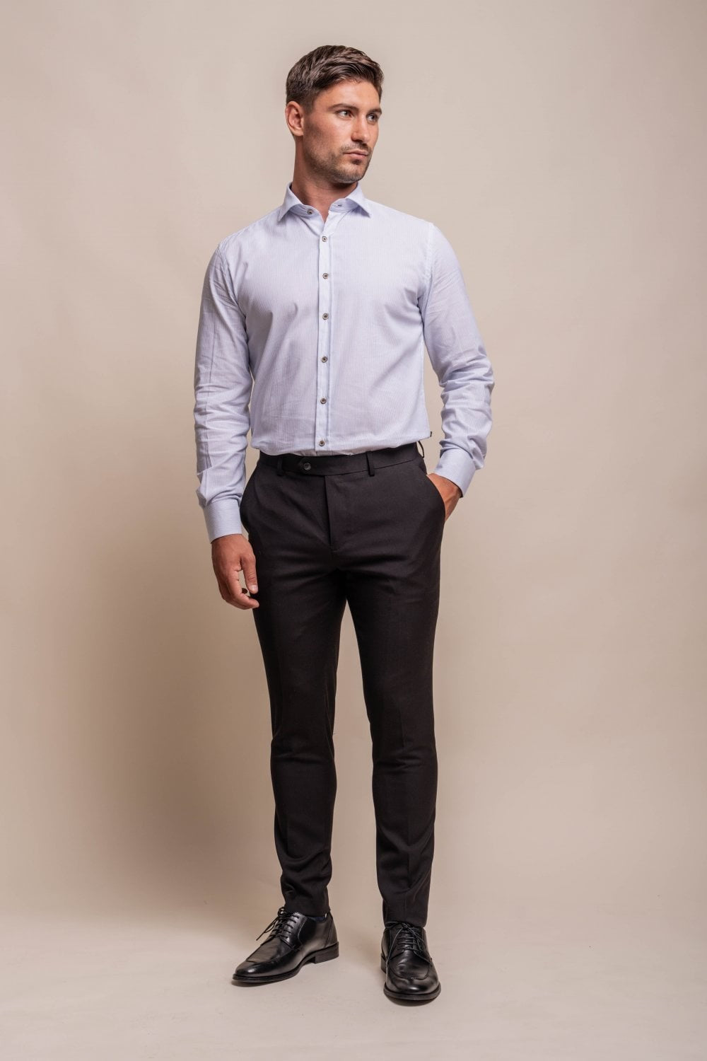 Mens Alexa White Slim Fit Cotton Linen Shirt
