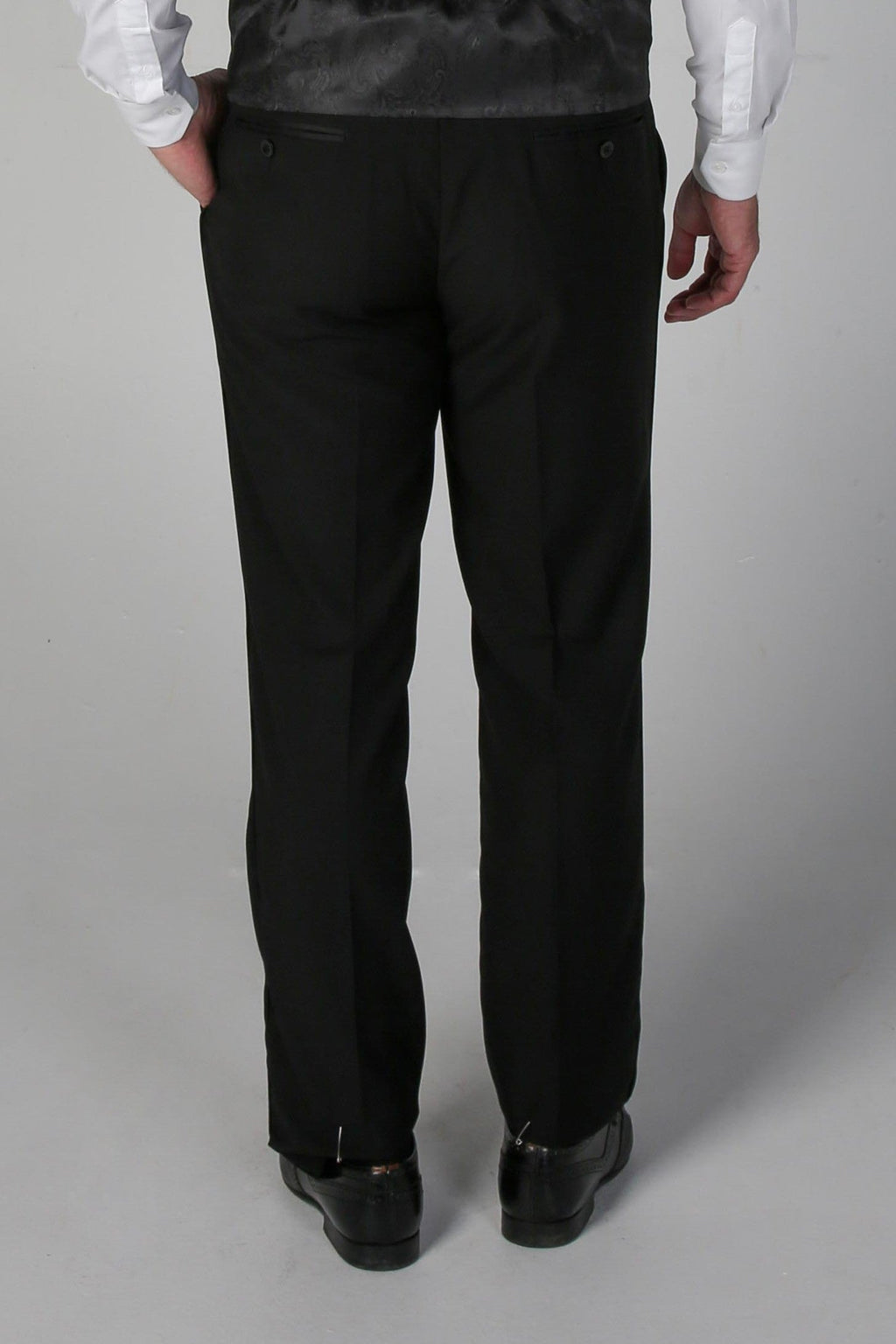 Men's Black Tailored fit Tuxedo Trousers - FORD