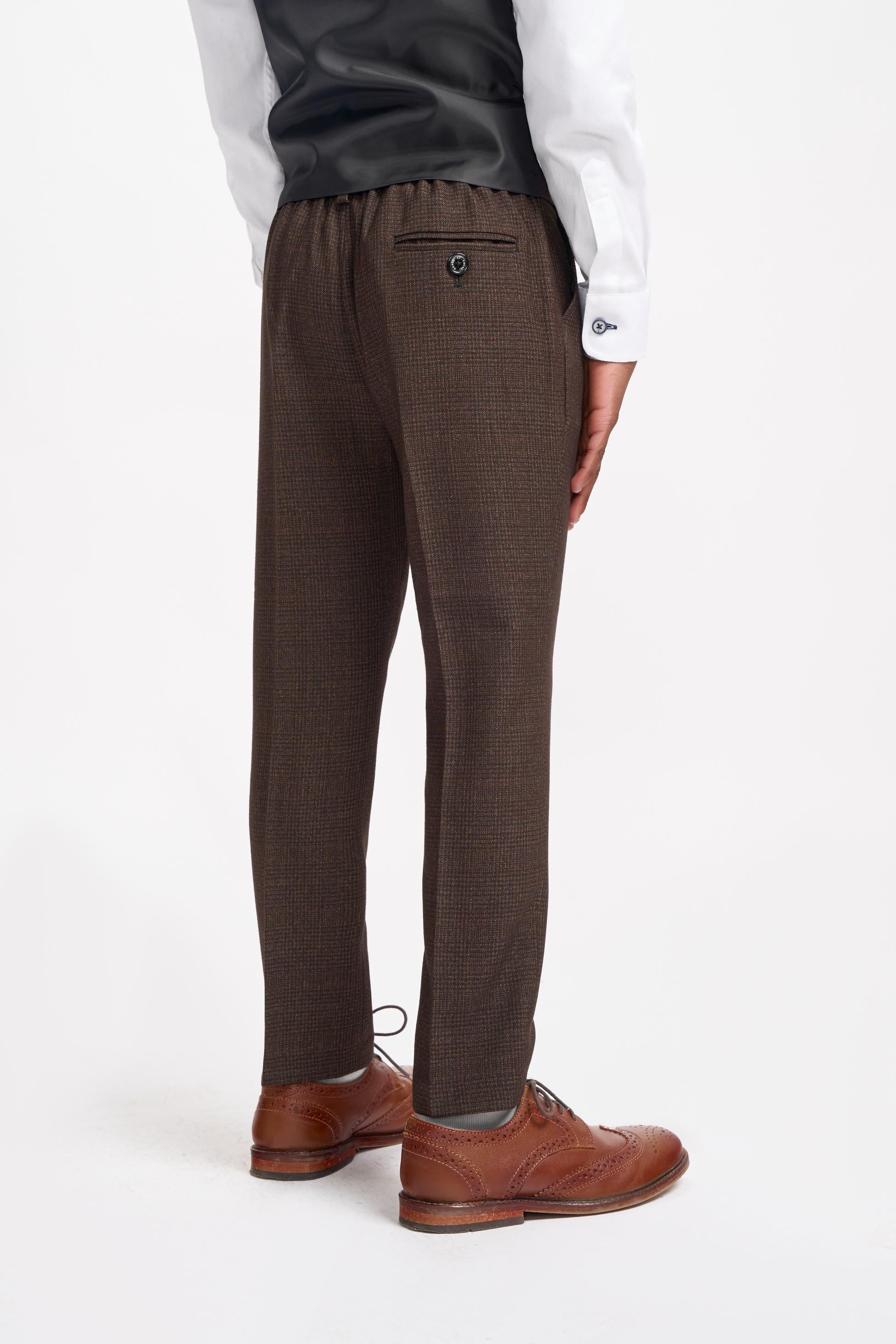3-Piece Slim Brown Suit for Boys – Brown