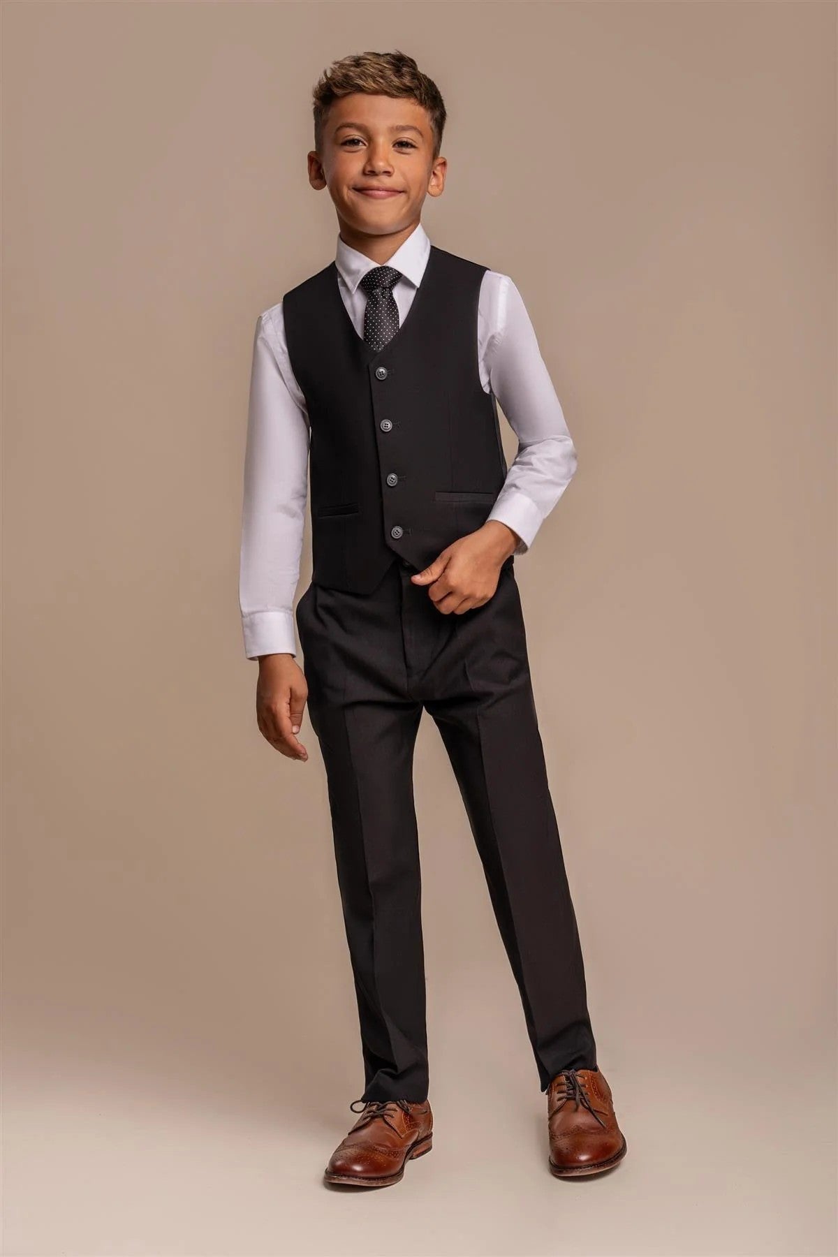 Slim Black Suit for Boys – Black
