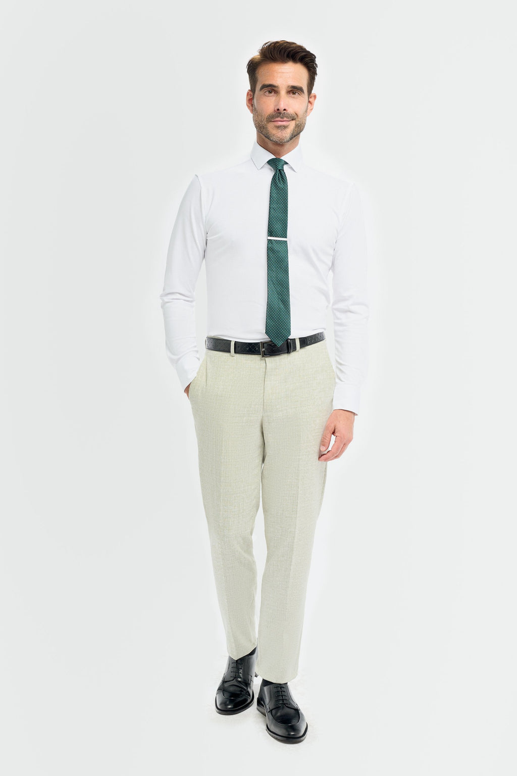 3-Piece Slim Green Suit for Men – Sage Green