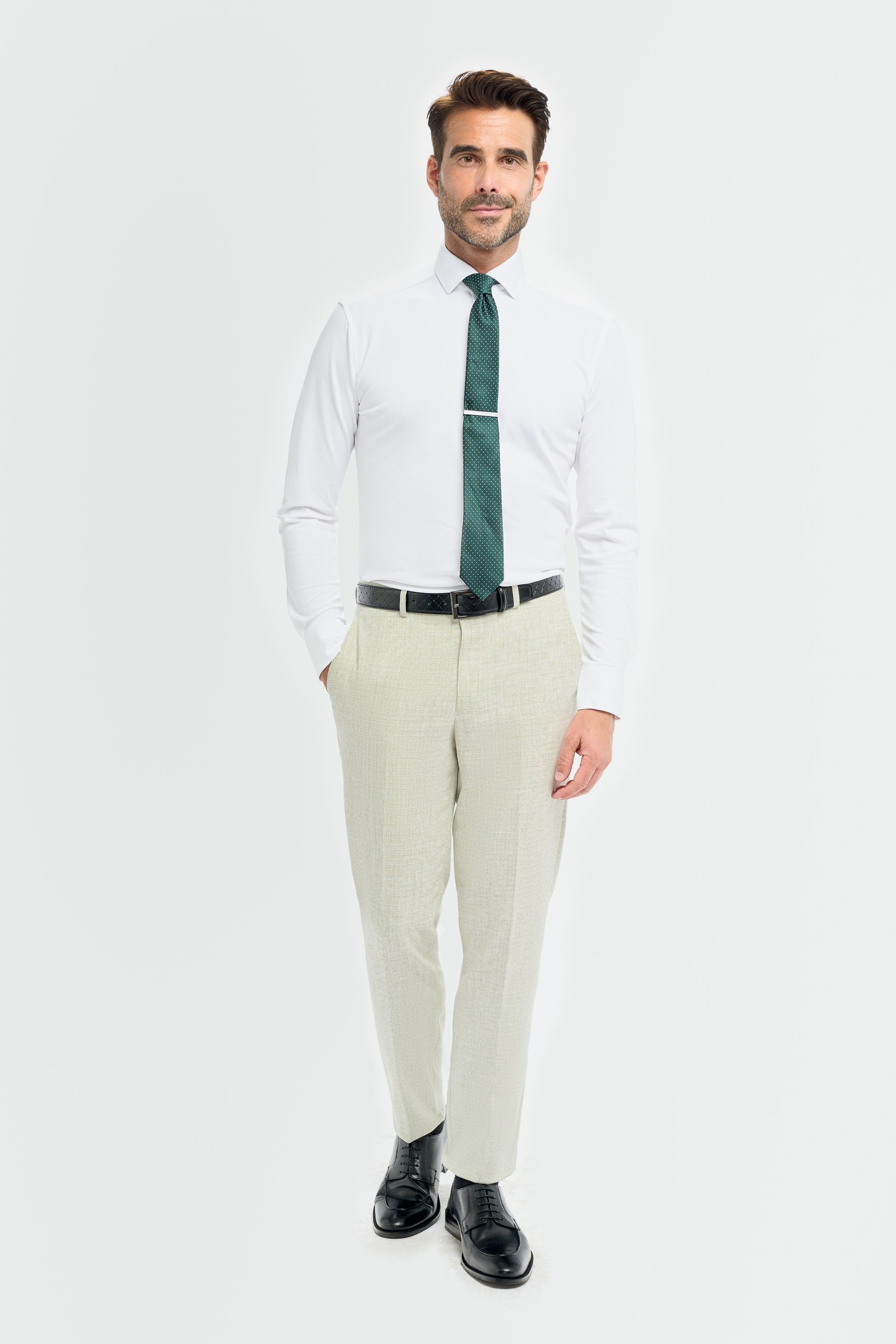 3-Piece Slim Green Suit for Men – Sage Green