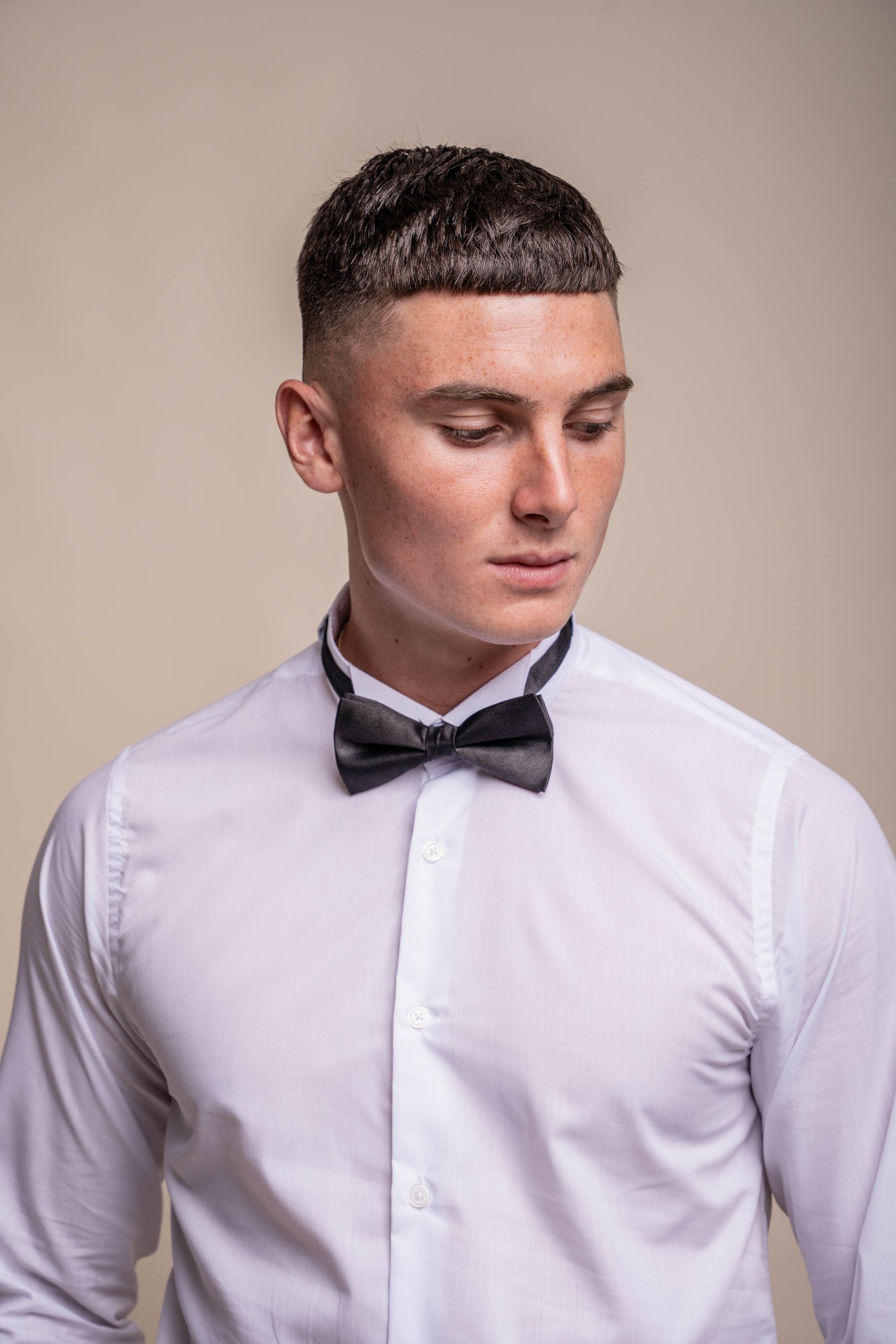 Mens Rico White Cotton Wing Collar Tuxedo Shirt