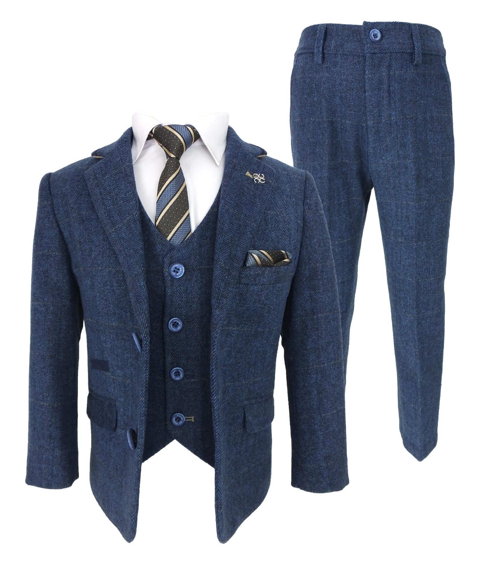 boys’ herringbone tweed wool blend tailored fit suit