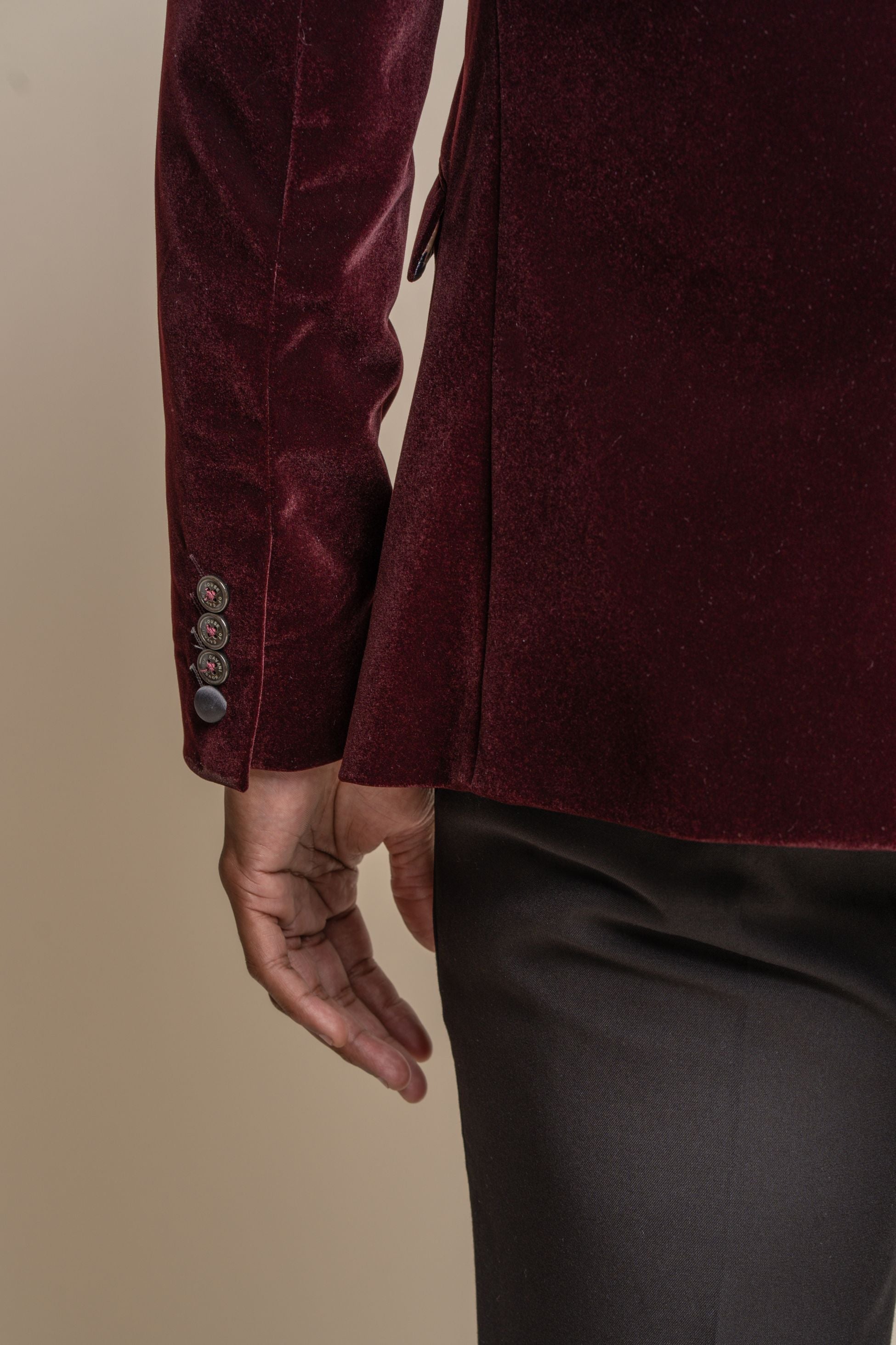 Mens Wine Slim Fit Velvet Tuxedo Blazer ROSA