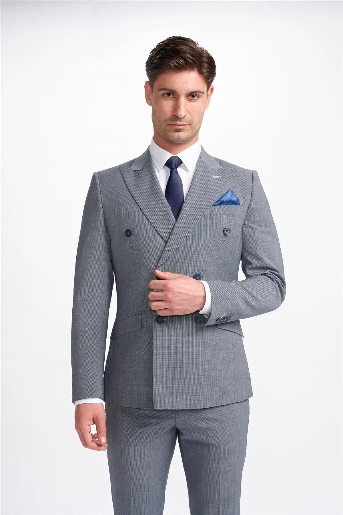 BOND D/B Grey Men's Puppytooth Suit