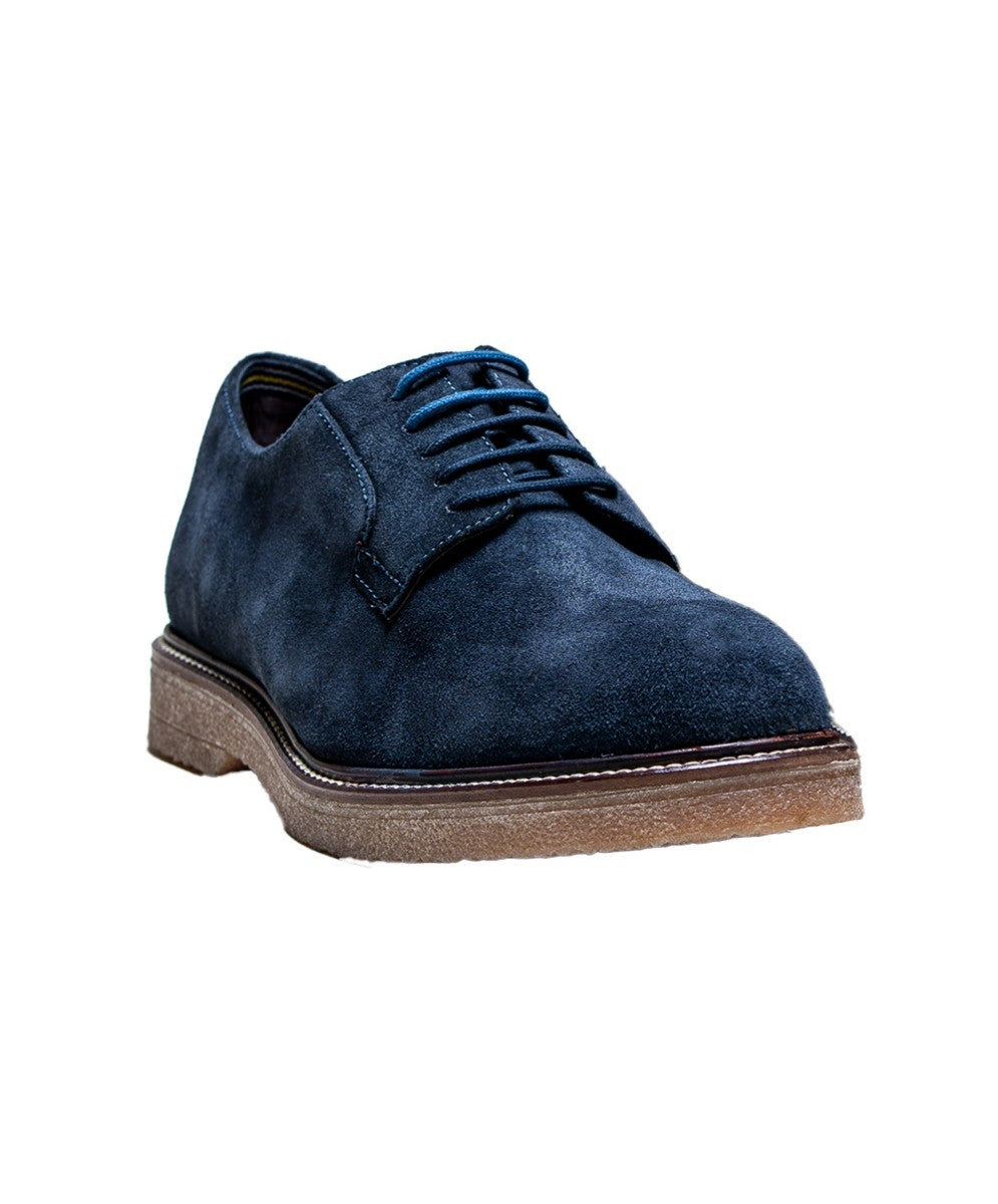Mens Navy Blue Suede Lace Up Shoes RICHMOND