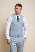 Mens sky blue slim fit formal waistcoat Miami