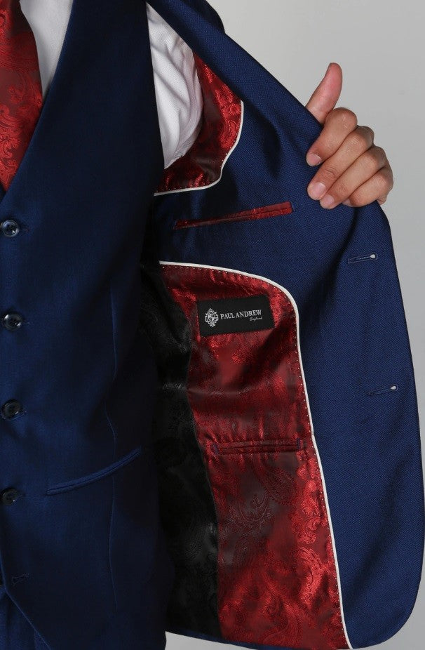 KINGSLEY Men’s Tailored Fit Royal Blue Sheen Suit