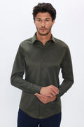 Men’s slim button-down cotton dress shirt slim fit