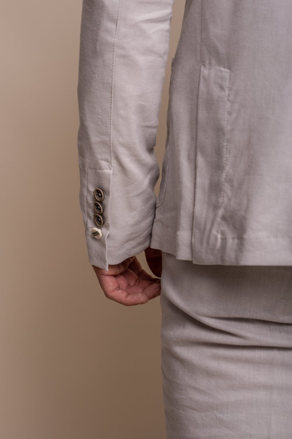 Men's Slim Fit Linen Blazer Collection ALVARI - Stone