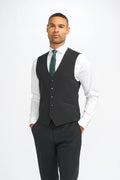 Mens black premium slim fit waistcoat Malibu