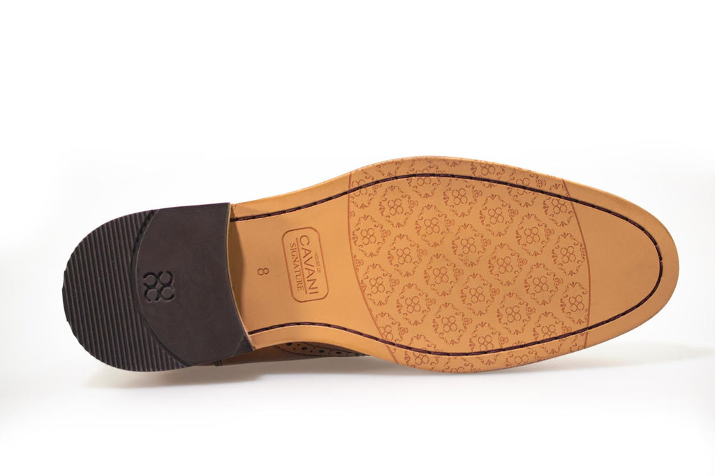 Mens Navy Tan Suede and Leather Brogue Boots CONNICK