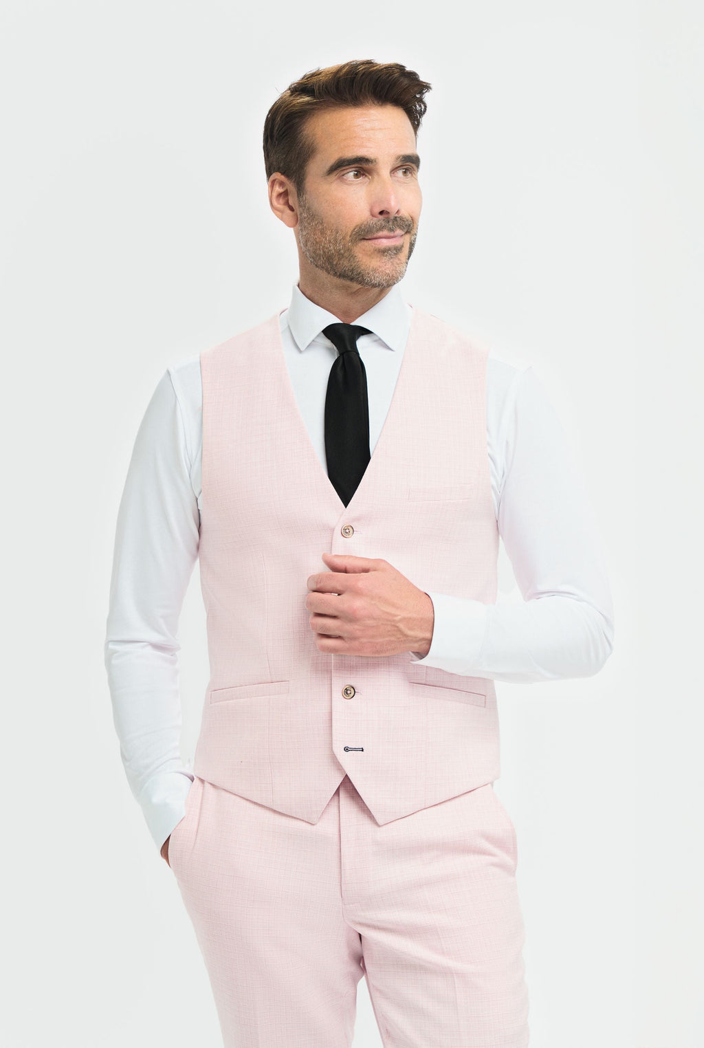 3-Piece Slim Pink Suit for Men – Mauve