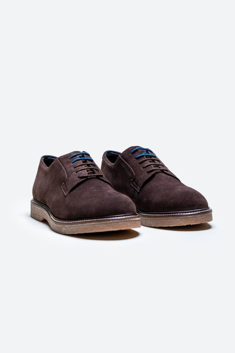 Men's brown suede lace-up shoes, RICHMOND.