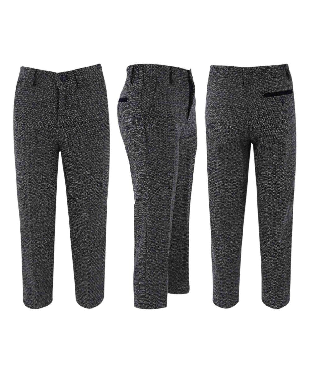 Tailored Grey Suit for Boys – Navy Blue