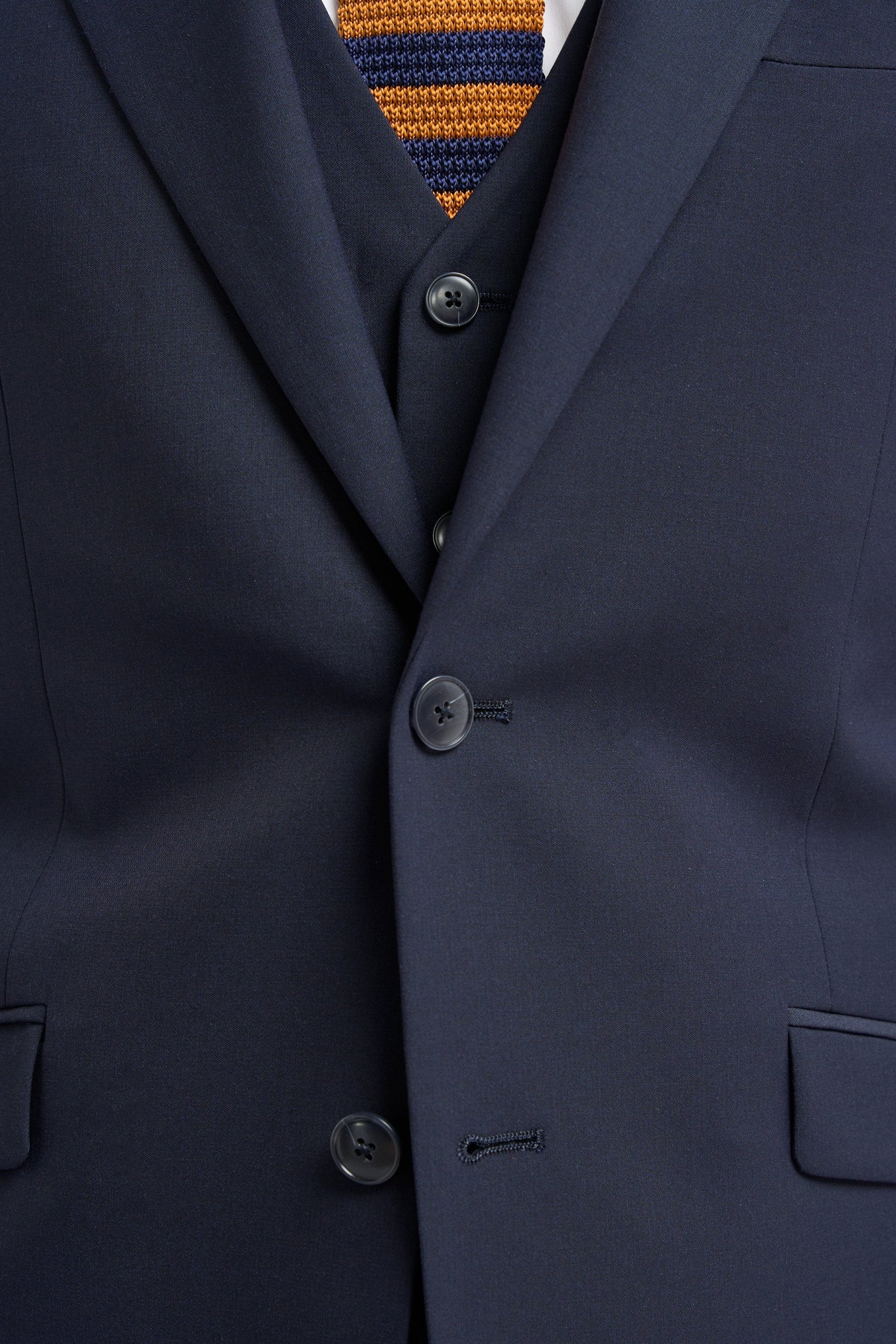 Mens Navy Premium Slim Fit Suit Jacket MALIBU