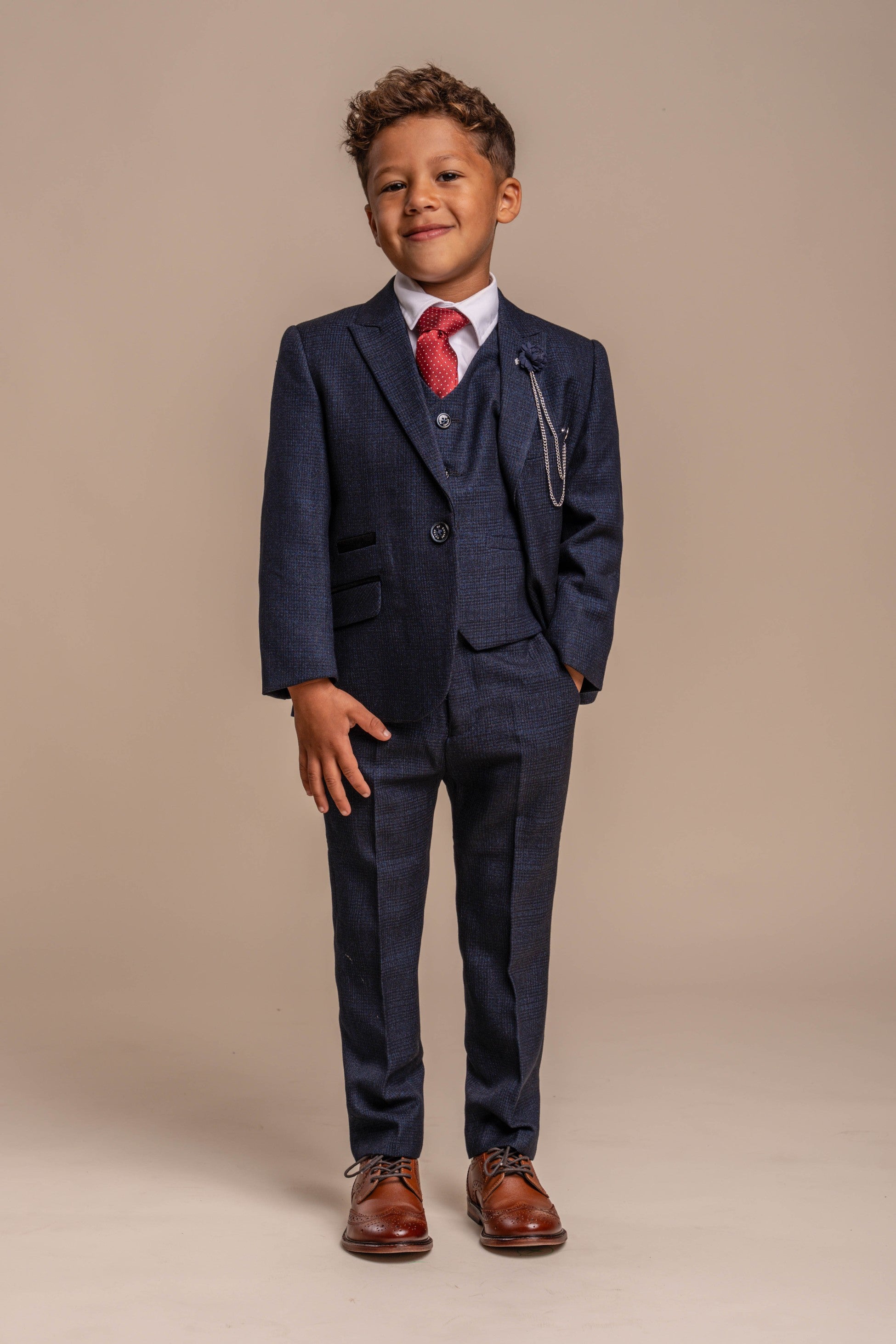 3-Piece Slim Navy Suit for Boys – Navy Blue
