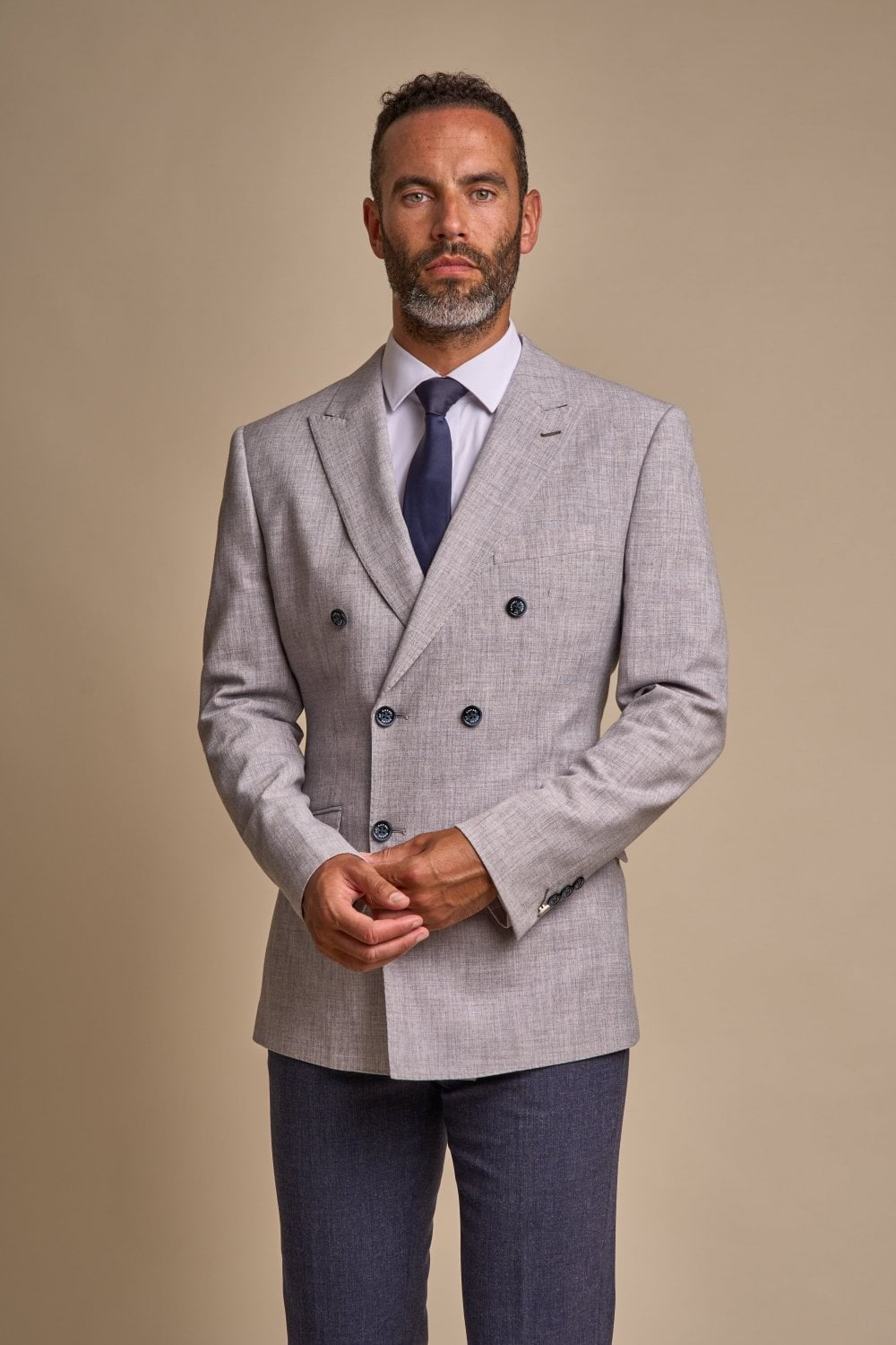 Men’s double-breasted slim fit formal wedding suit blazer for men
