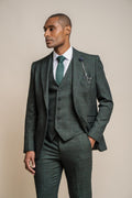 Slim fit glen check tweed 3-piece suit on a man