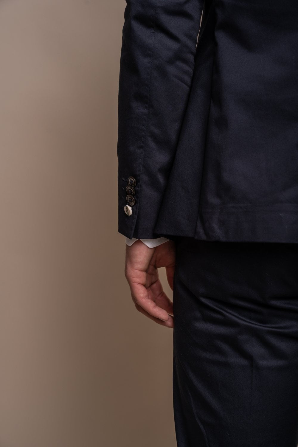 MARIO Navy Men's Cotton Slim Fit Formal Suit