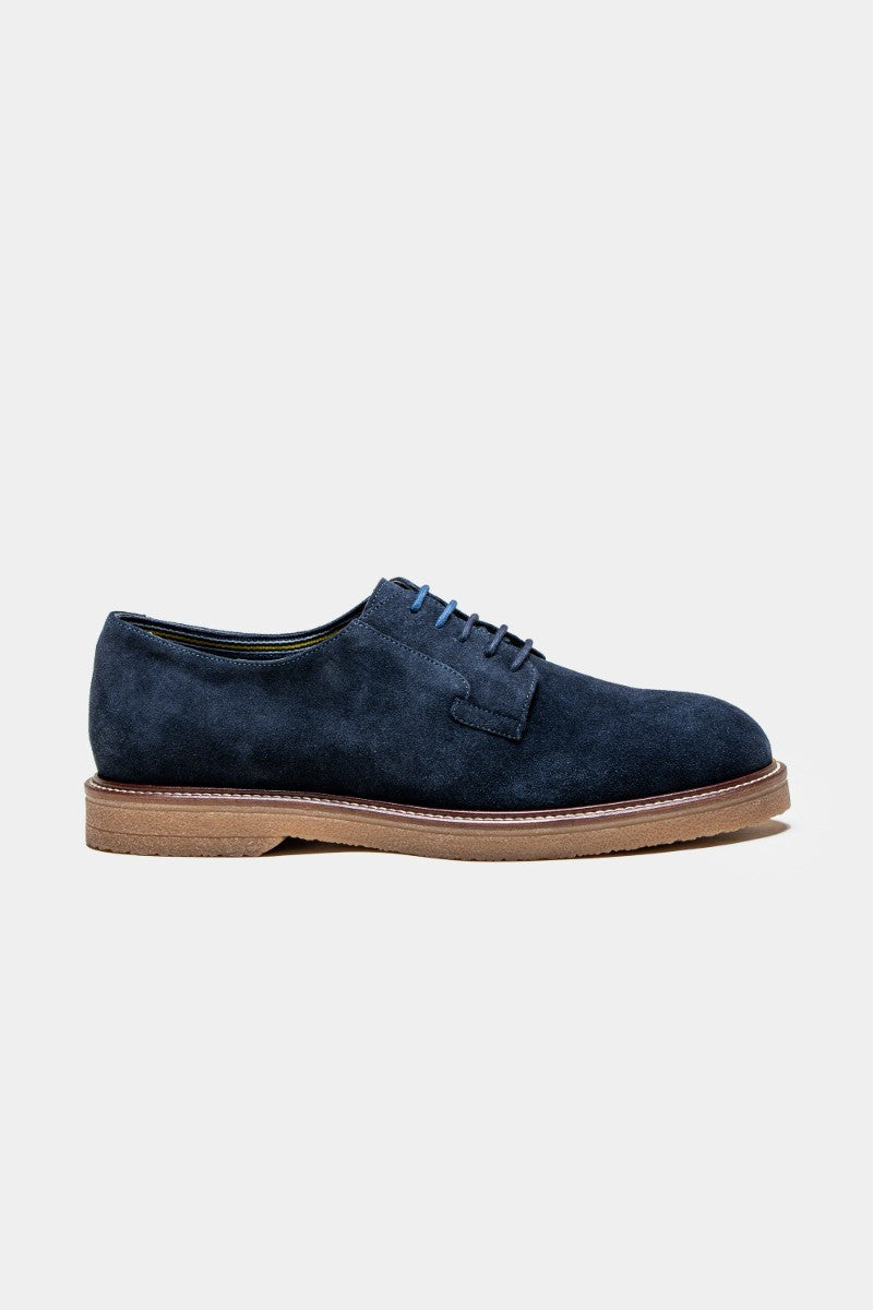 Mens Navy Blue Suede Lace Up Shoes RICHMOND