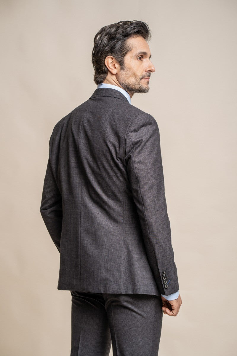 Mens Dark Grey Slim Fit Formal Suit Jacket SEEBA