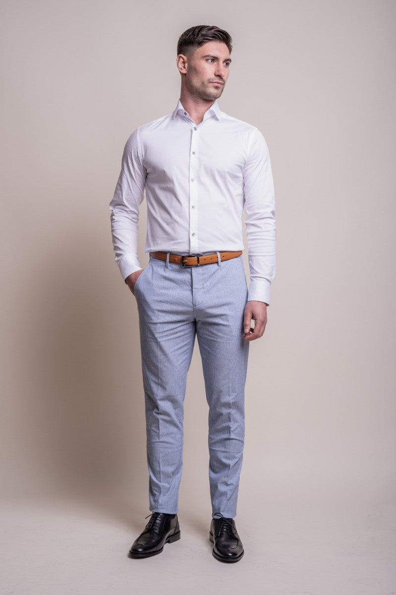 FREDRIK Blue Men's Slim Fit Textured Suit