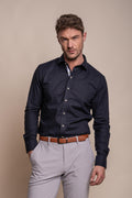 Men’s linen shirt tailored fit long sleeve summer