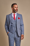 men’s tweed 3-piece slim fit wedding business suit set