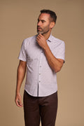 Men’s slim fit geometric print shirt cotton long sleeve