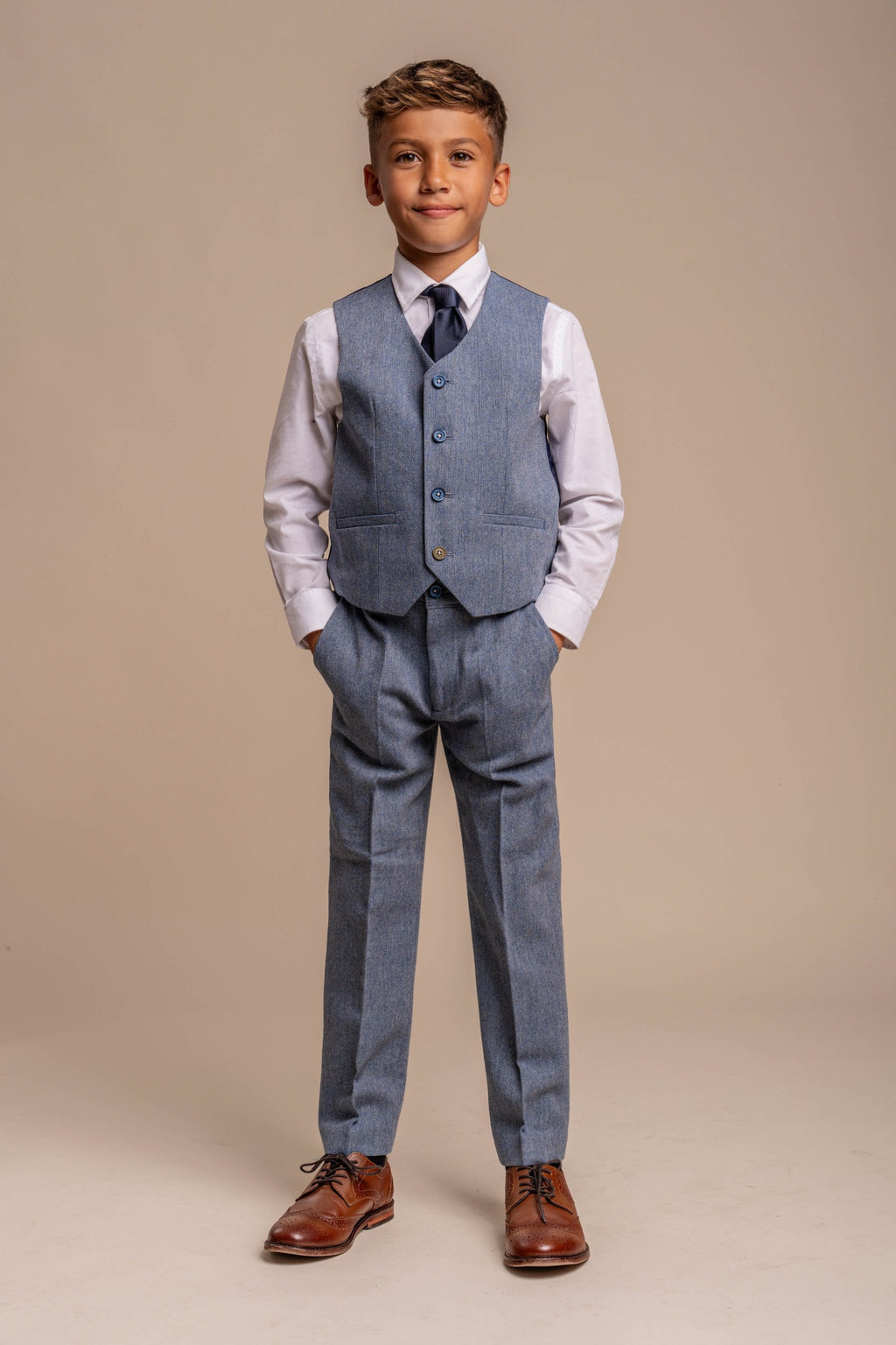 Slim Blue Suit for Boys – Light Blue