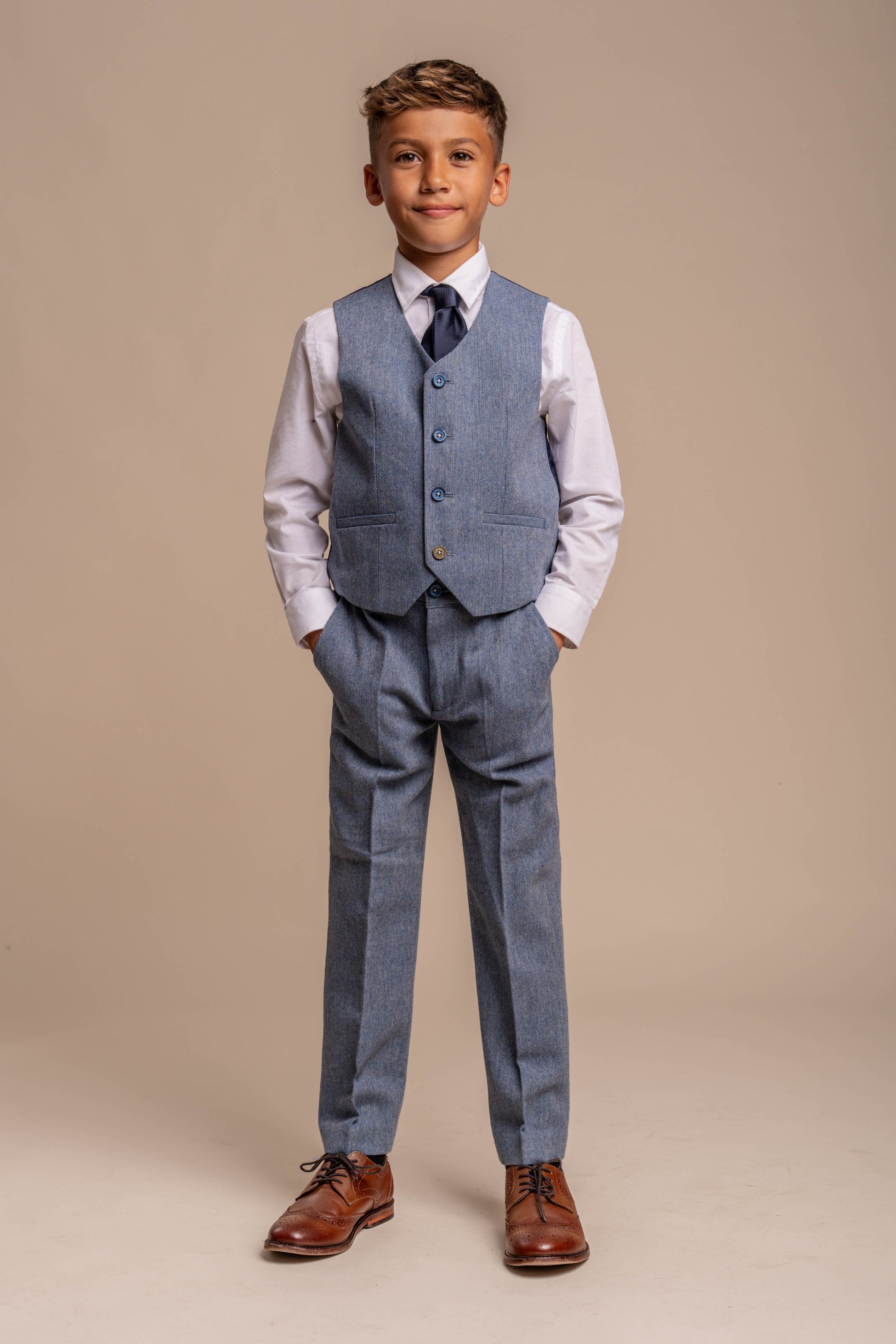 Slim Blue Suit for Boys – Light Blue