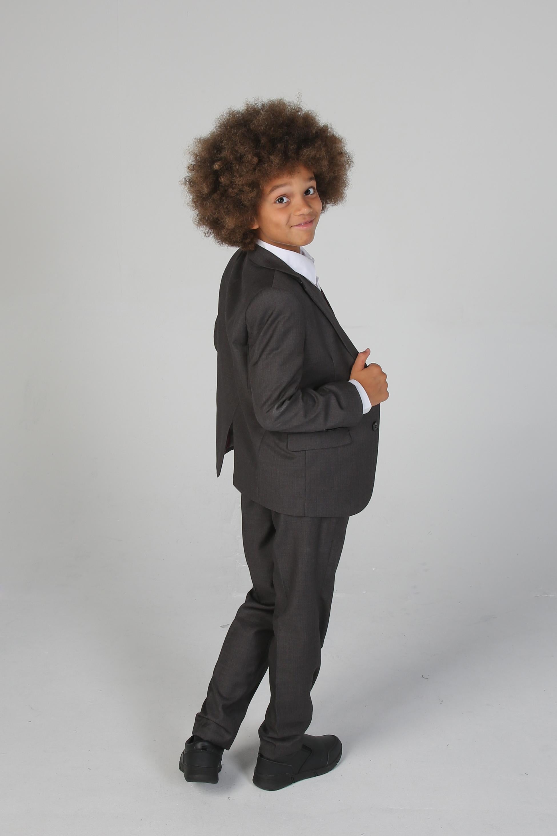 Tailored Grey Suit for Boys – Charcoal Grey