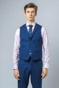 Mens indigo blue slim fit waistcoat Mateo
