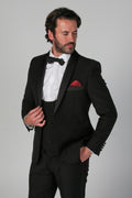 Mens black tailored fit tuxedo dinner jacket FORD styled look