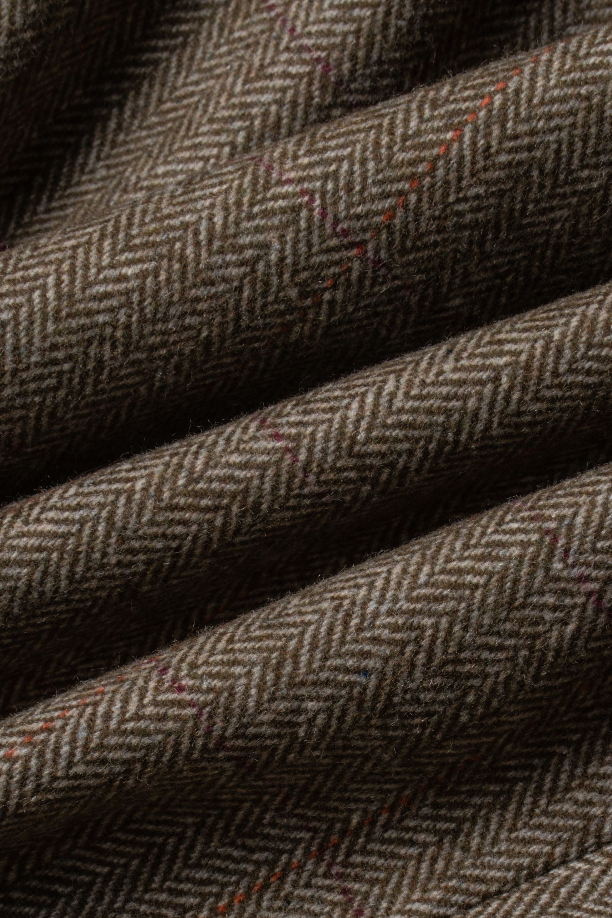 Men's Tweed Check Green Formal Suit - Gaston Sage  Fabric Picture