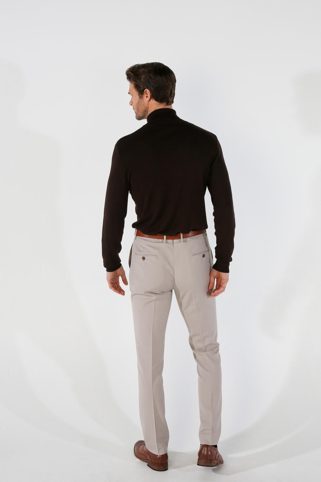 Men's Tailored Fit Trousers - MAYFAIR - Stone
