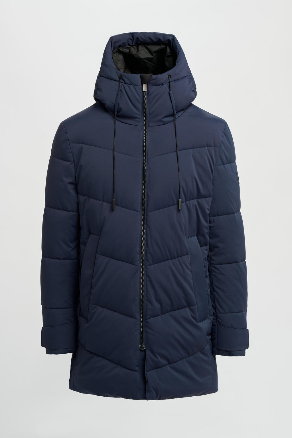 Men's navy blue quilted puffer winter coat, FABINI.