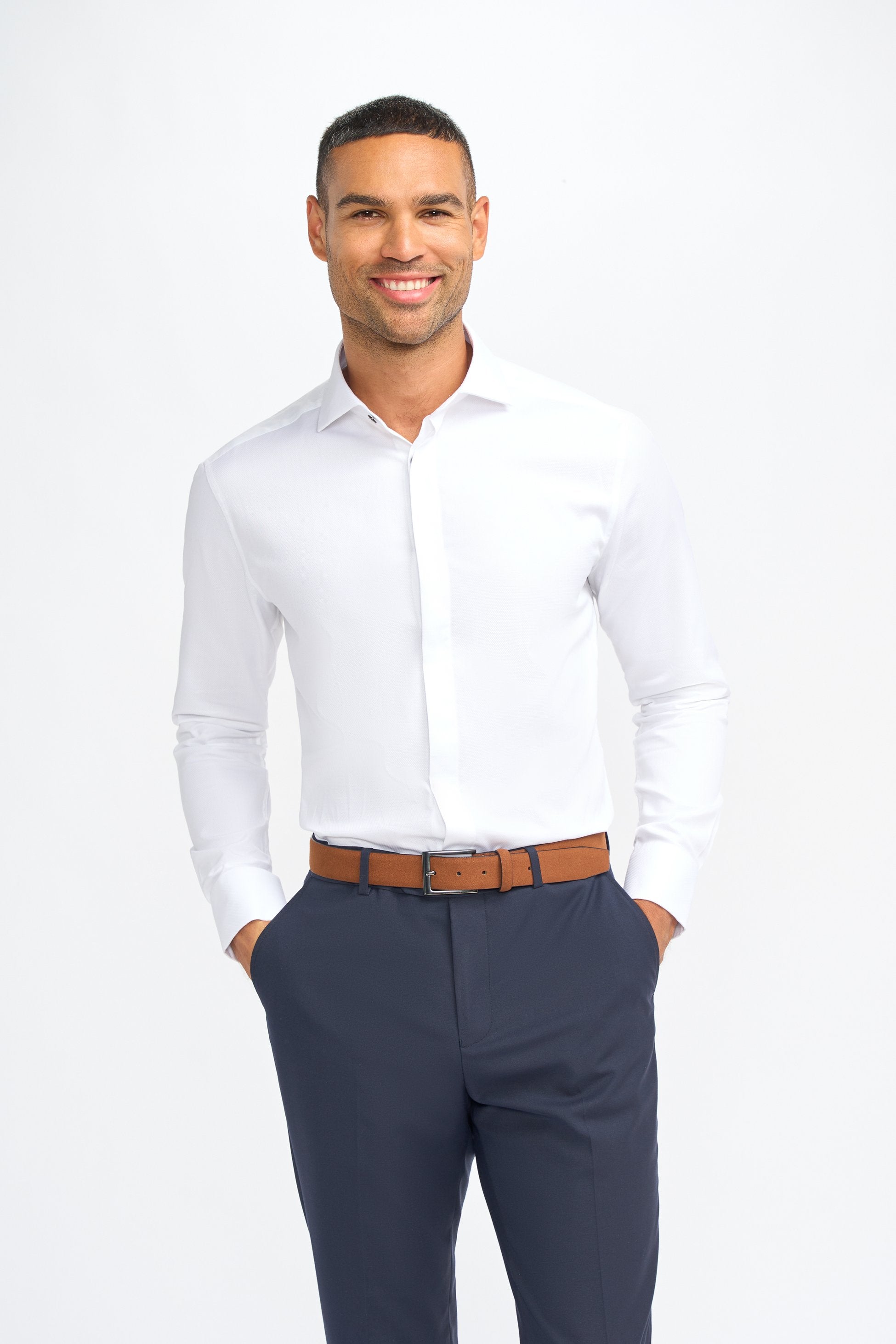 Men’s cotton dress shirt classic collar long sleeve