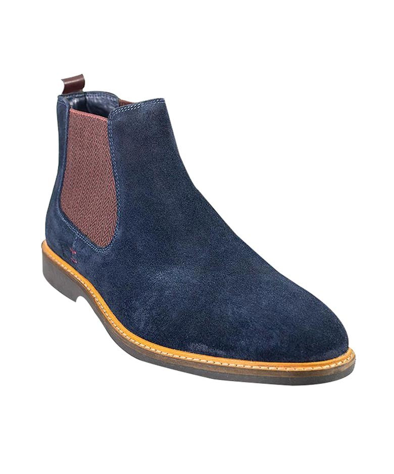 Men's navy blue slip-on Chelsea boots, ARIZONA.