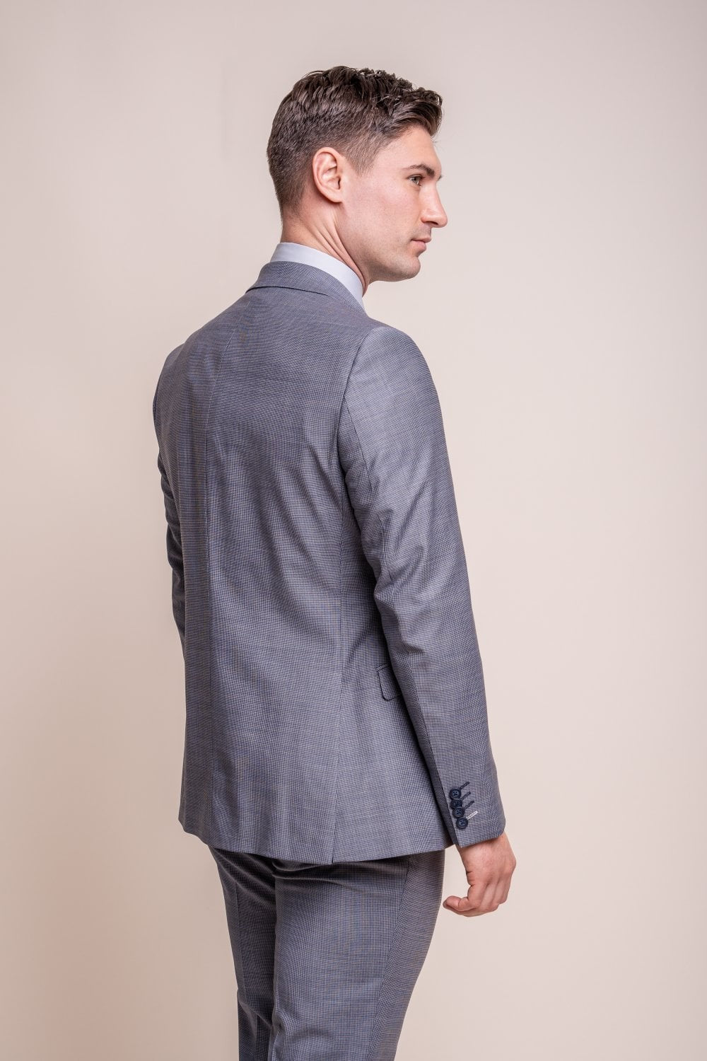BOND Puppytooth Grey Men's Wool Blend Slim Fit Suit