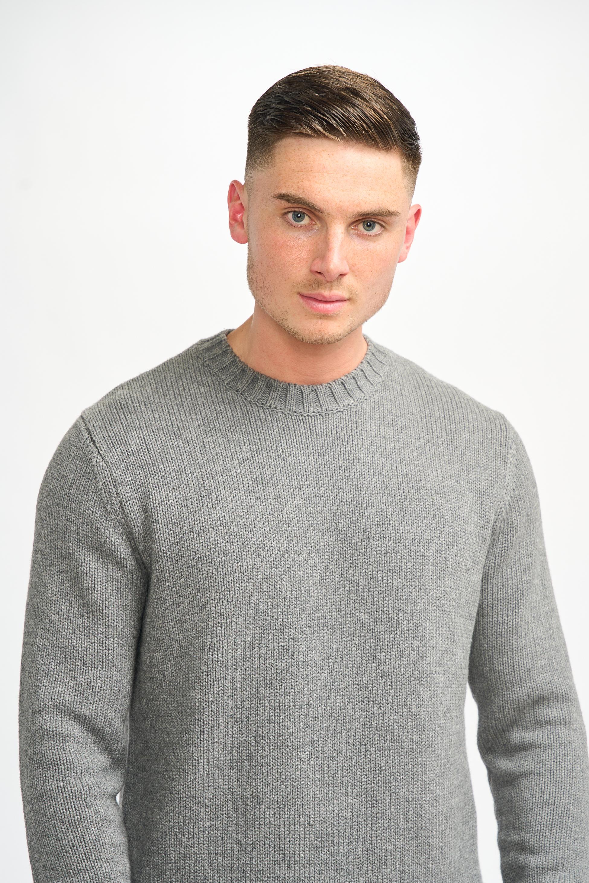 Mens Grey Classic Knit Pullover Jumper FARREL
