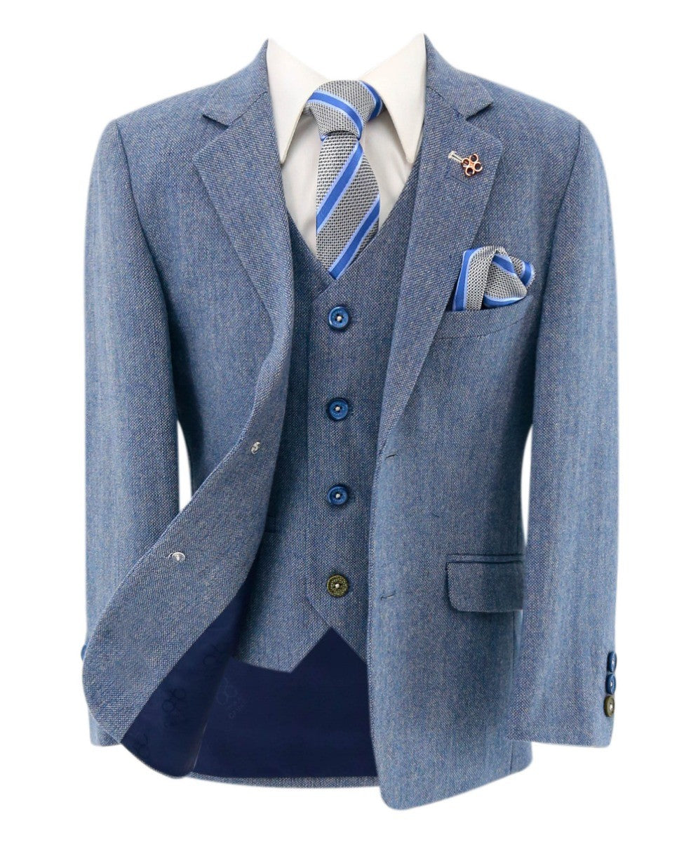 Slim Blue Suit for Boys – Light Blue